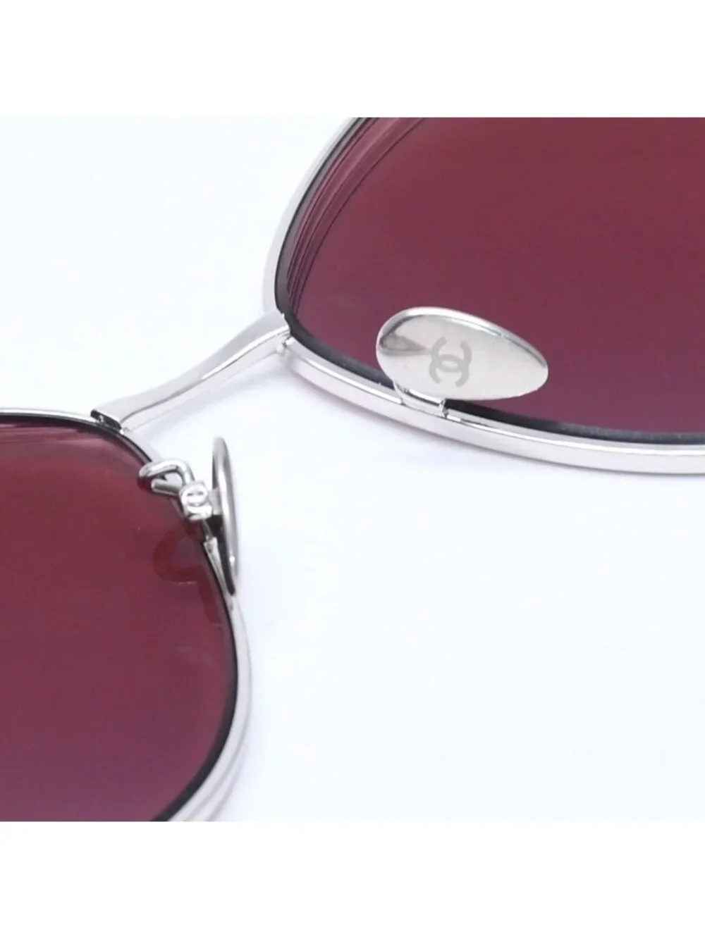 Chanel Sunglasses Eyewear CC Logo Silver Wine